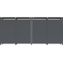 Éléments de protection visuelle gris pour montage dans le jardin.