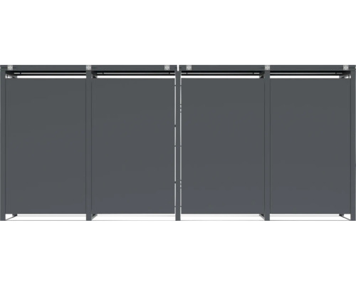 Éléments de protection visuelle gris pour montage dans le jardin.