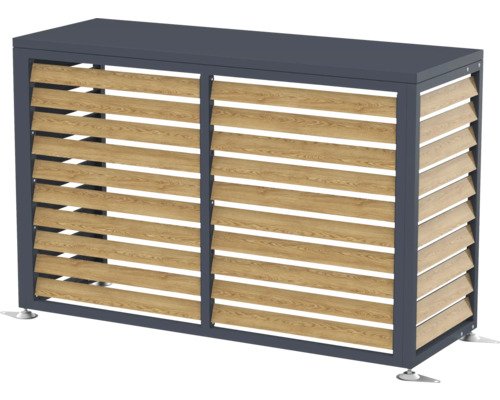 Mülltonnenbox mit Holzlamellen für den Aussenbereich