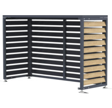 Mülltonnenbox mit horizontalen Lamellen