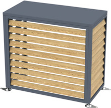 Mülltonnenbox mit Holzlamellen