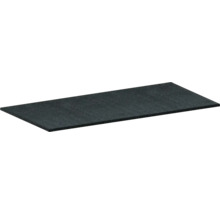Rechteckige, strukturierte Platte aus dunklem Material.