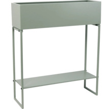 Support à fleurs avec bac à plantes rectangulaire et étagère