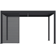 Pergola avec toit à lamelles et paroi à lamelles