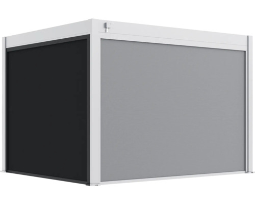 Store latéral avec tissu noir et gris