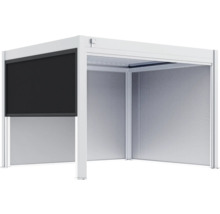 Pergola de terrasse autoportante avec store enrouleur et protection anti-insectes