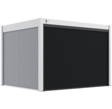 Pergola avec paroi latérale et store enrouleur comme écran d'intimité