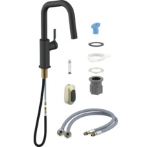 Robinet de cuisine avec accessoires et tuyaux de raccordement