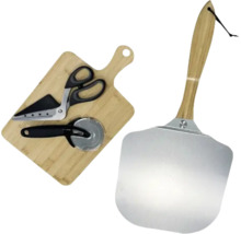 Pizzaschieber, Pizzaschneider, Pizzaschere und Schneidebrett