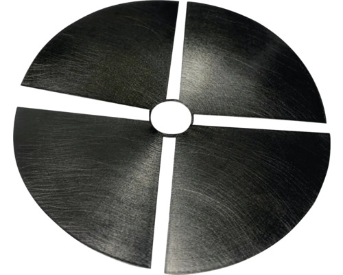 Runde Abdeckung mit mittiger Öffnung und viertelkreisförmigen Ausschnitten