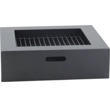 Quadratische Feuerstelle mit Grillrost