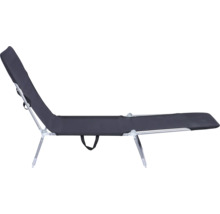 Chaise longue avec dossier réglable et cadre en métal