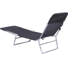 Chaise longue réglable avec cadre métallique et revêtement textile