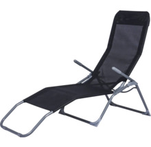 Chaise longue réglable avec accoudoirs et cadre métallique