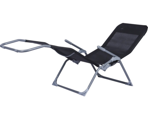 Chaise de jardin réglable avec structure en métal et revêtement en textile