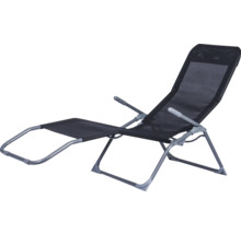 Chaise longue avec dossier réglable et revêtement en tissu