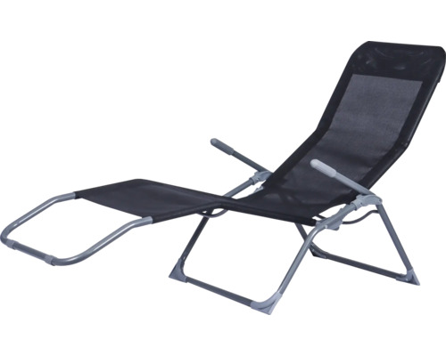 Chaise longue avec dossier réglable et revêtement en tissu