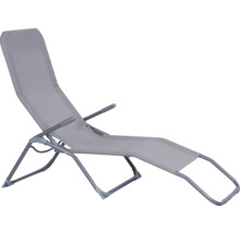 Chaise longue de jardin réglable en métal et tissu