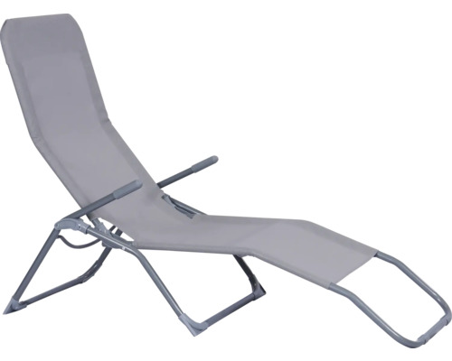 Chaise longue de jardin réglable en métal et tissu