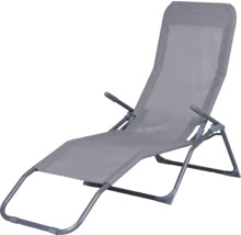 Chaise longue en métal et en tissu