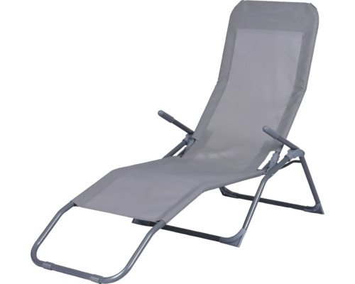 Chaise longue en métal et en tissu