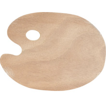 Palette en bois avec trou de pouce pour matériel d'artiste