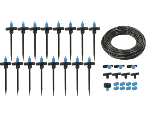 Tropfbewässerungs-Set mit Schlauch, Verteiler und Zubehör für die Gartenbewässerung
