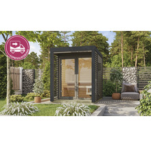 Freistehende Gartensauna mit Expresslieferung im Aussenbereich.
