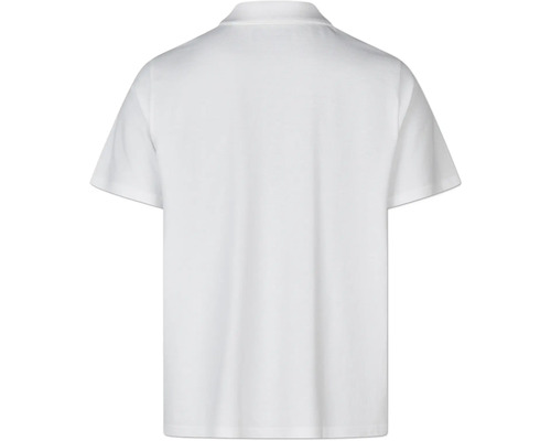 Weisses Poloshirt von hinten