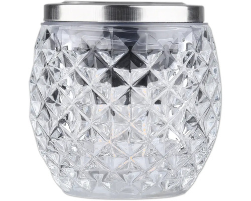 Dekorative Solarleuchte mit facettiertem Glas und Metalleinfassung