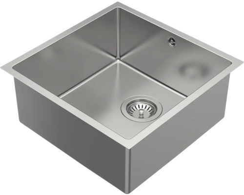 Spülbecken aus Edelstahl, quadratisch