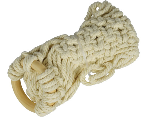 Suspension pour plantes en macramé en coton avec anneau en bois