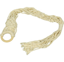 Suspension pour plantes en corde avec anneau en bois