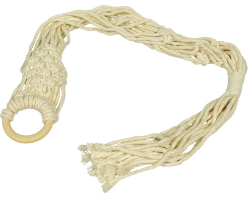 Suspension pour plantes en corde avec anneau en bois