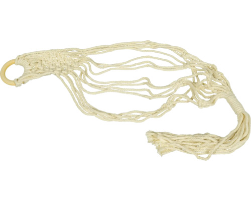 Suspension pour plantes en corde avec anneau en bois