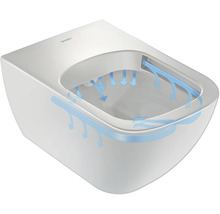 WC suspendu à fond creux avec système de guidage d'eau