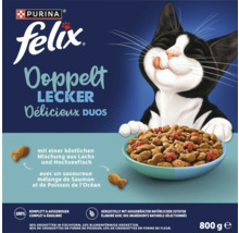 Felix Doppelt Lecker Katzenfutter mit Lachs und Hochseefisch in 800 Gramm Packung