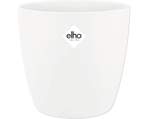 Blumentopf Elho Brussels Kunststoff Ø 22,3 cm H 20,5 cm weiss Blumentopf aus Kunststoff mit Elho Logo