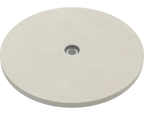 Runde Duschwanne mit zentralem Abfluss