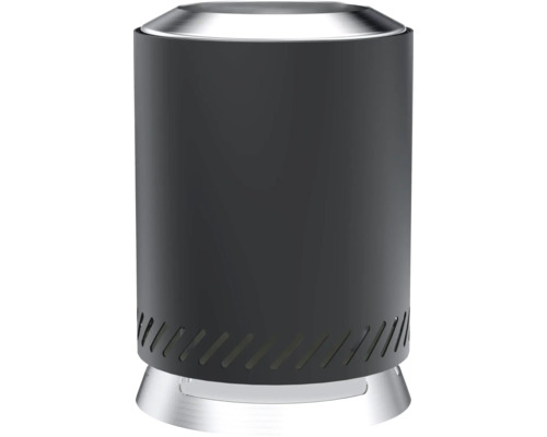 Zylindrischer Abfallbehälter mit Edelstahldetails