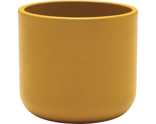 Pot de fleurs jaune