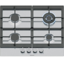 Siemens Gaskochfeld mit vier Kochstellen, von denen zwei in Betrieb sind
