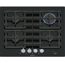 Siemens Gaskochfeld mit vier Kochstellen und Bedienknebeln