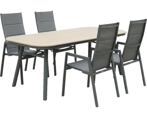 Gartentischgruppe mit Tisch und vier Stühlen