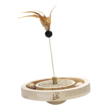 Katzenspielzeug mit Feder und Ball