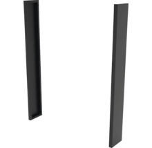 Deux profilés de montage rectangulaires noirs en métal.