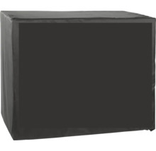 Housse de protection rectangulaire anthracite pour meubles de jardin en matériau résistant aux intempéries.