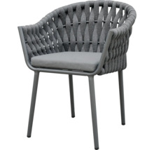 Gartensessel mit Kissen, Rattanoptik und Armlehne