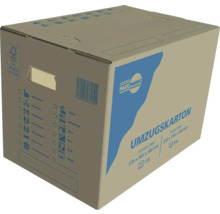 Umzugskarton aus Pappe mit den Maßen 530 x 360 x 380 Millimeter und einem Fassungsvermögen von 72 Litern