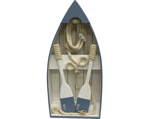 Bateau en bois 40.5 cm Bateau décoratif en bois avec rames et corde comme décoration murale